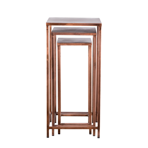 Pollock Tall Nesting Tables - Copper (Set of 3)