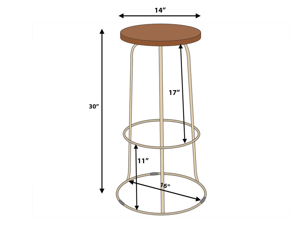 Wilco Bar Stool - Brass