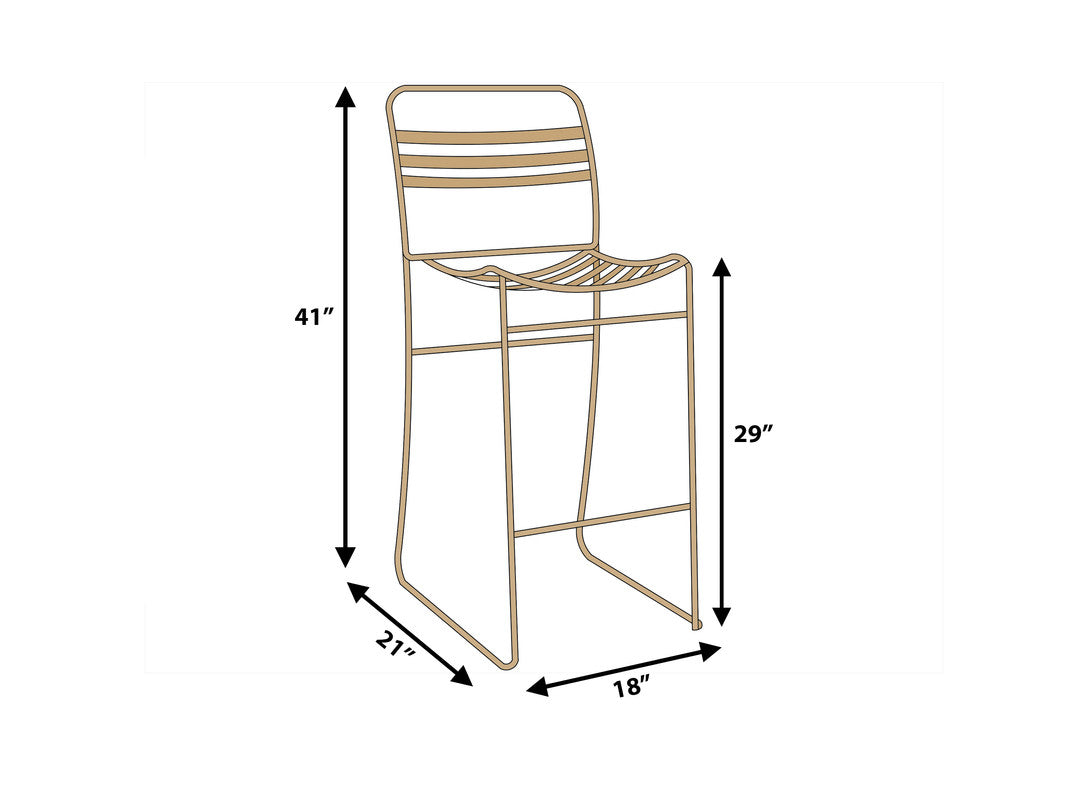 Tobin Bar Stool - Brass