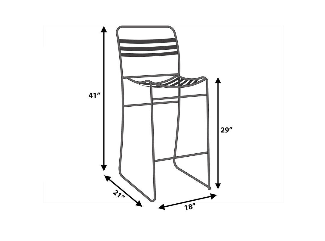 Tobin Stacking Bar Chair - Black ( Set Of 2 )