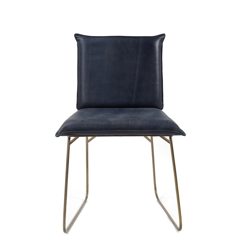 Carlson Leather Dining Chair - Blue ( Set of 2 )
