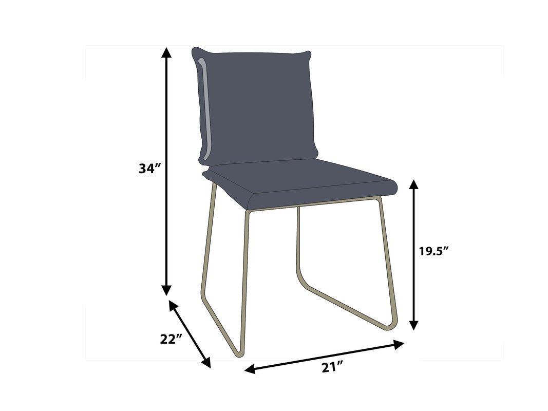 Carlson Leather Dining Chair - Blue ( Set of 2 )