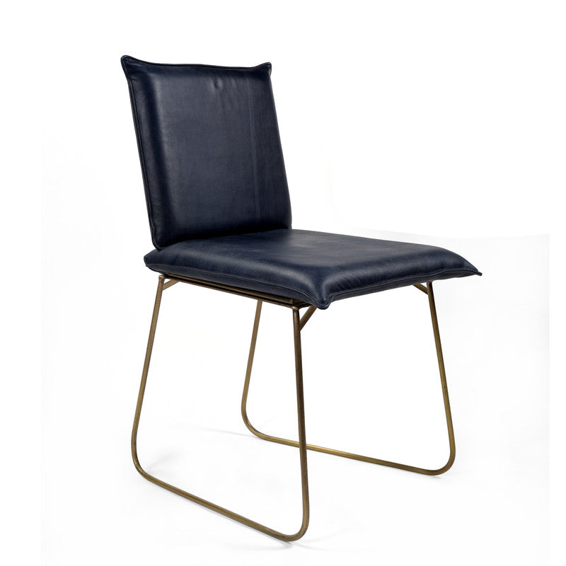 Carlson Leather Dining Chair - Blue ( Set of 2 )