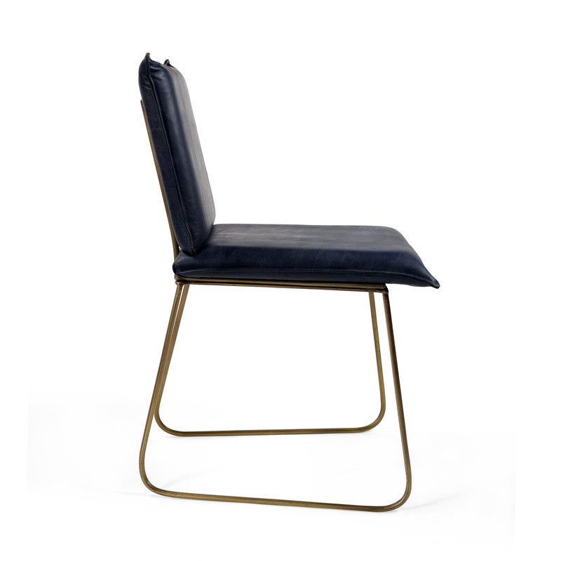 Carlson Leather Dining Chair - Blue ( Set of 2 )