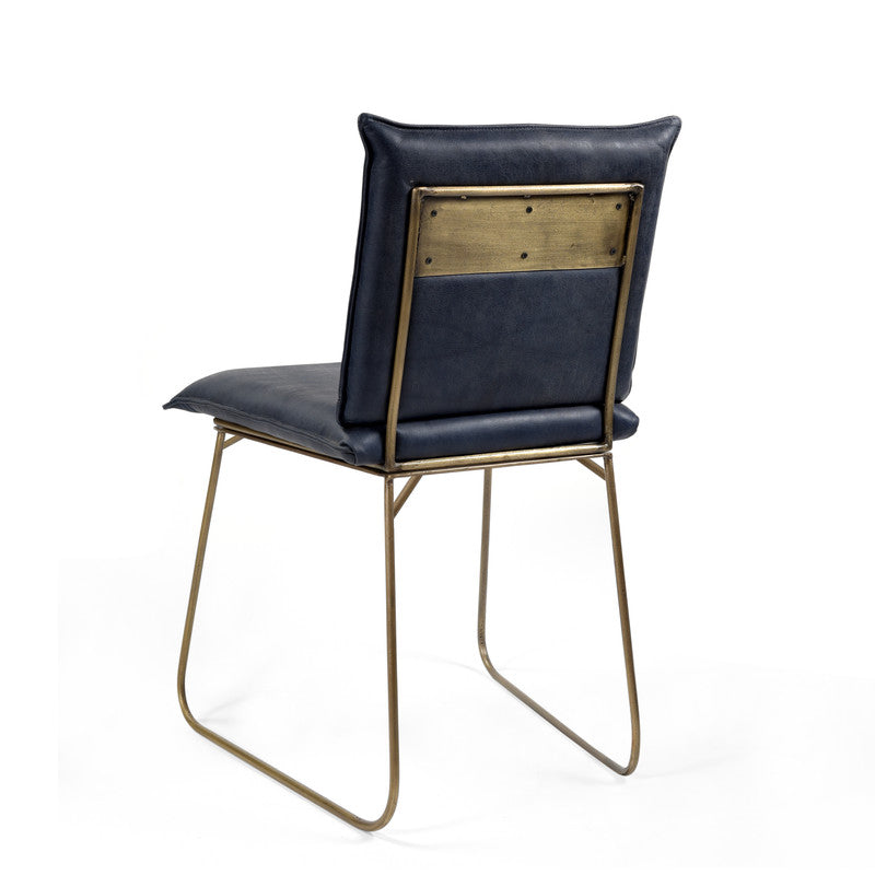 Carlson Leather Dining Chair - Blue ( Set of 2 )