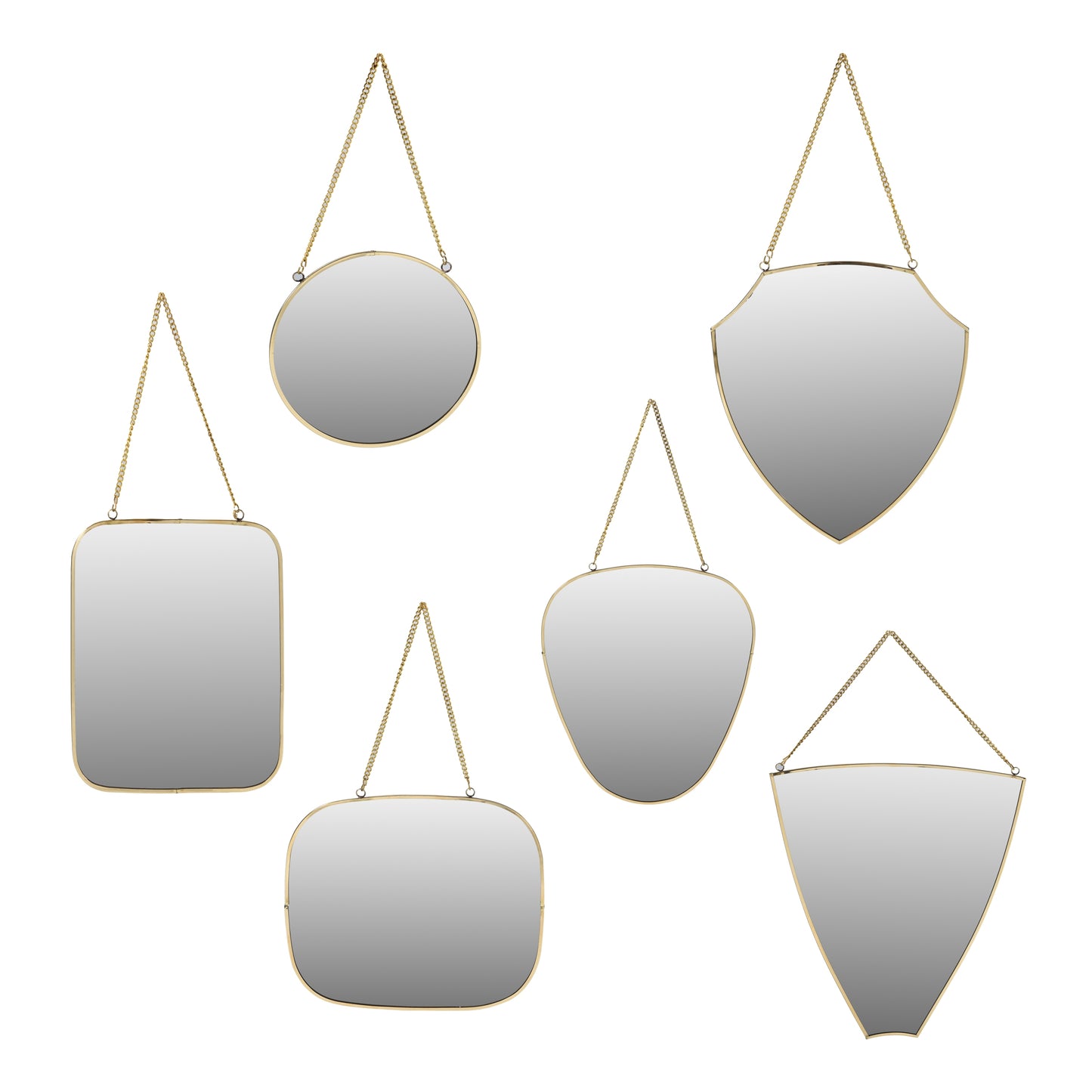 Brass Mirrors - Set of 6