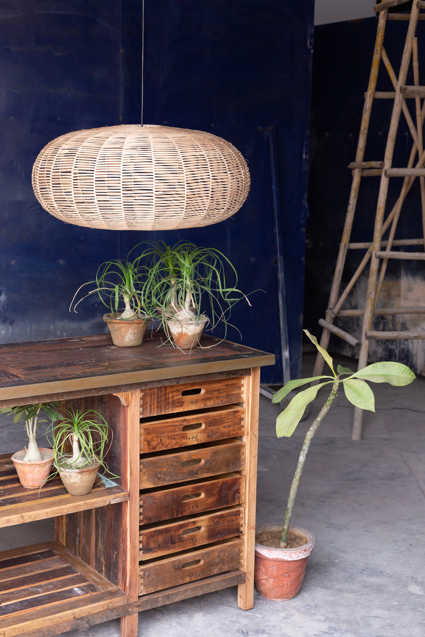 Rattan Disk Pendant Light