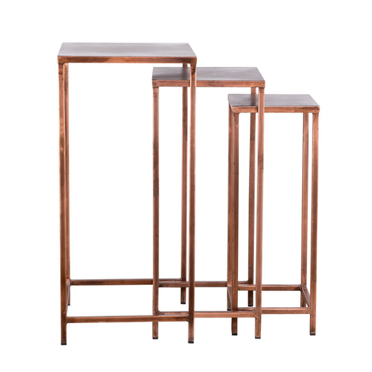 Pollock Tall Nesting Tables - Copper (Set of 3)