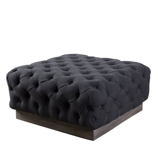 Beckford Square Ottoman - Charcoal