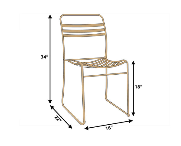 Tobin Stacking Dining Chair - Brass ( Set of 4 )