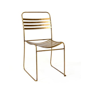 Tobin Stacking Dining Chair - Brass ( Set of 4 )