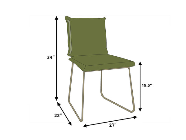Carlson Leather Dining Chair - Green ( Set of 2 )