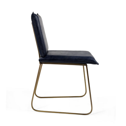 Carlson Leather Dining Chair - Blue ( Set of 2 )