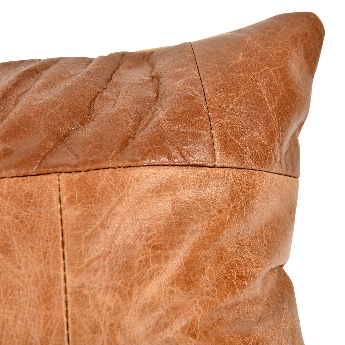 Charolette Leather Cushion - Tobacco