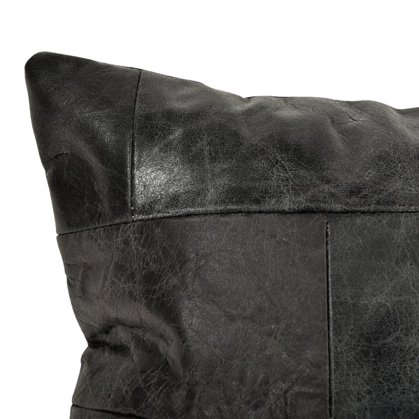 Charolette Leather Cushion - Charcoal