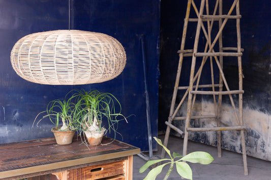 Rattan Disk Pendant Light